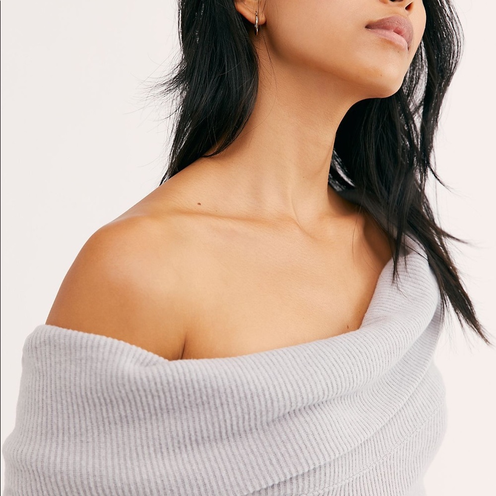 FREE PEOPLE Snowbunny Long Sleeve NWT Sz M Grey - Picture 9 of 16